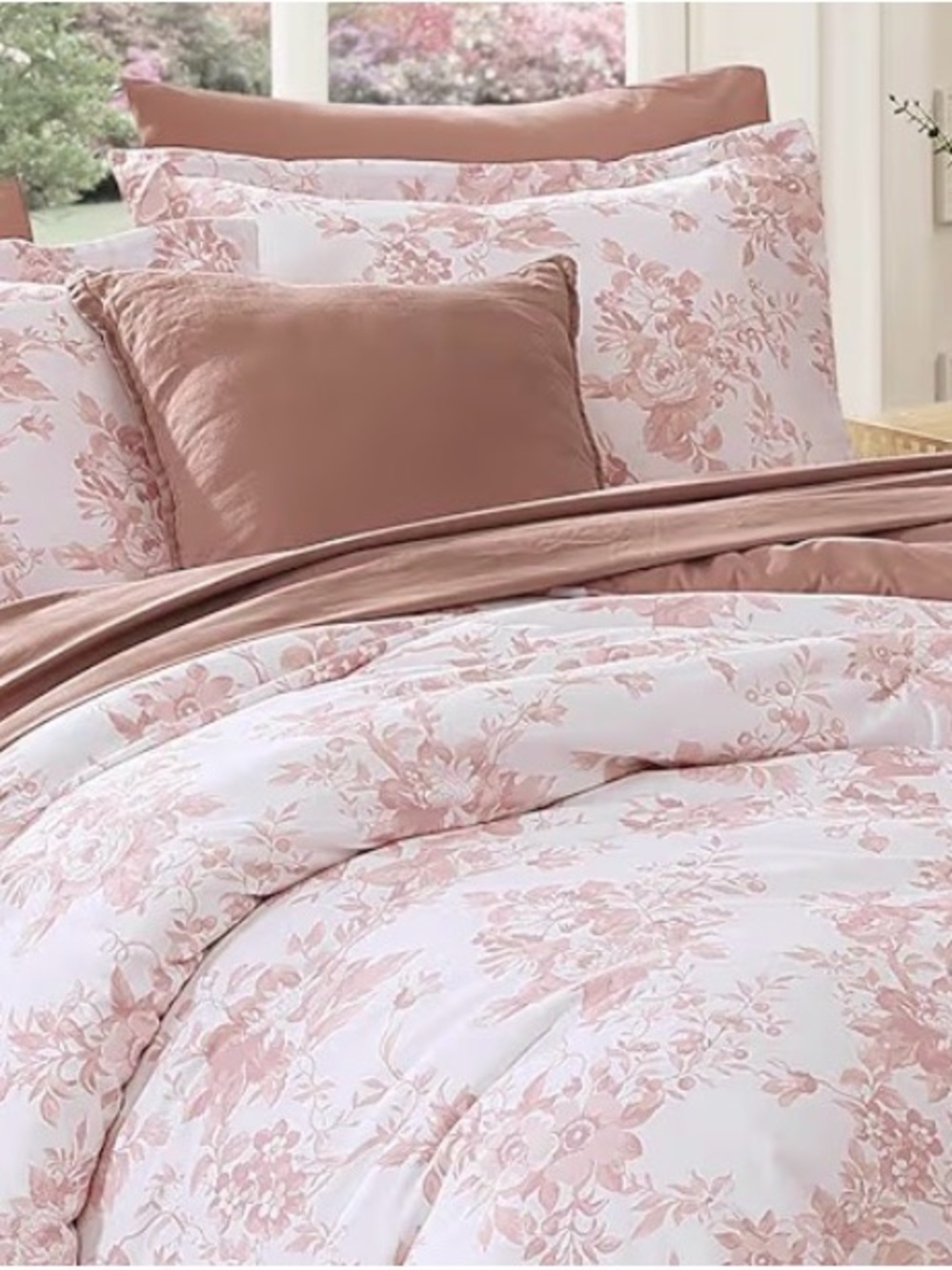Blush Rose Oversized King Flat Sheet & Pillow Cases - Elegant Pink Bedding